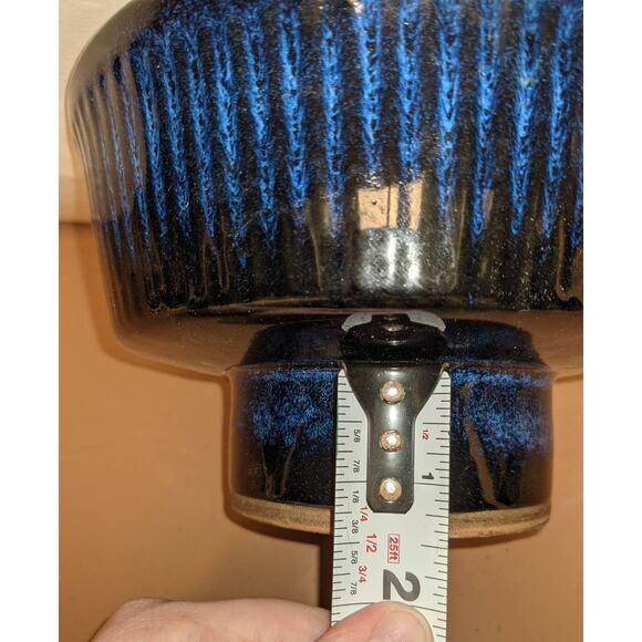 Otagiri Mercantile Company Dark Blue Glaze Ceramic Planter Pedestal Base Japan - Picture 5 of 9